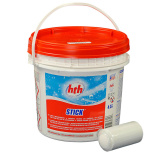 Хлор в цилиндрах по 300 г для уничтожения грибков, вирусов и бактерий, медленнорастворимый, без стабилизатора STICK 300G, 4,5 кг, hth (30738)