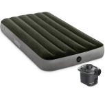 Надувной матрас Prestige Downy Airbed Fiber-Tech 99х191х25 см, с насосом на батарейках (Intex 64777)