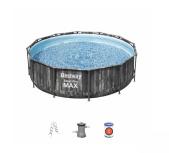 Каркасный бассейн Bestway 366х122 см + фильтр-насос 2006 л/ч, лестница (561PZ BW)