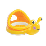 Детский надувной бассейн 145х102х74 см "Ленивая улитка" 53 л, от 1 до 3 лет, надувное дно (Intex 57124)