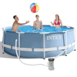 Каркасный бассейн Intex Prism Frame 305x99 см + фильтр-насос 2006 л/ч, лестница (26706)