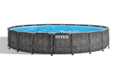 Каркасный бассейн Intex GreyWood Prism Frame 549x122 см + фильтр-насос 5678 л/ч, лестница, тент, подстилка (26744)