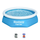 Бассейн надувной Bestway Fast Set Pools 244х61 см + фильтр-насос 1249 л/ч (57450 BW)