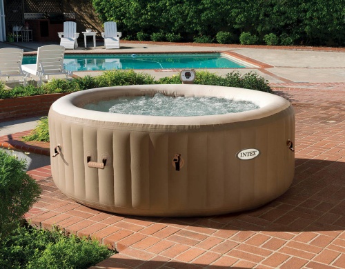 СПА-бассейн Intex Bubble Massage 145/196х71 см, круглый с круговым пузырьковым массажем (28404)