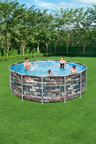 Каркасный бассейн Bestway 427х122 см + фильтр-насос 3028 л/ч, тент, лестница (56993 BW)