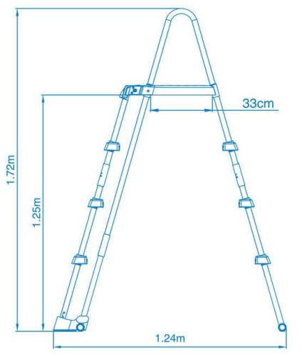 Лестница для бассейнов до 122 см, 3 ступеньки, с площадкой, с защитой (Intex 28076)