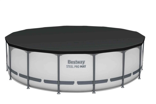 Каркасный бассейн Bestway 488х122 см + фильтр-насос 5678 л/ч, тент, лестница (5612Z BW)