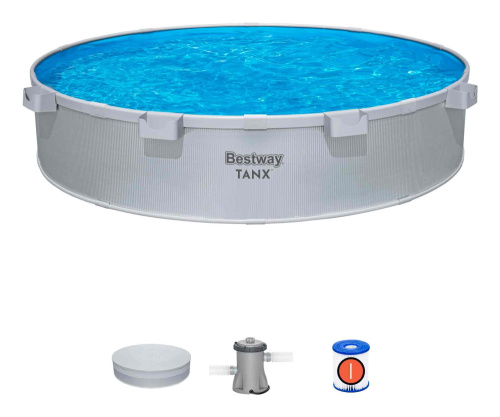 Стальной бассейн Bestway Hydrium Pool Set TANX 305x61 см + фильтр-насос 1249 л/ч, тент (561RW BW)