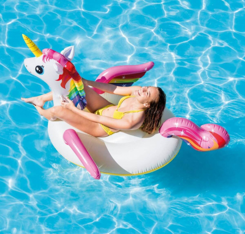 Надувной плотик "Единорог" 201х140х97 см (Intex 57561)