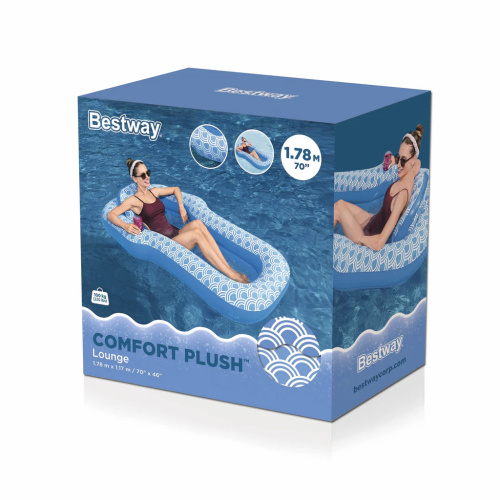 Надувной матрас-шезлонг для плавания 178х117 см, с сеткой (Bestway 43554 BW)