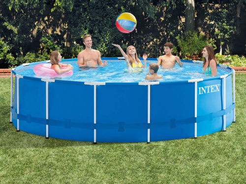Каркасный бассейн Intex Metal Frame 457x122 см + фильтр-насос 3785 л/ч, лестница, тент, подстилка (28242) Каркасный бассейн Intex Metal Frame 457x122 см + фильтр-насос 3785 л/ч, лестница, тент, подстилка (28242)