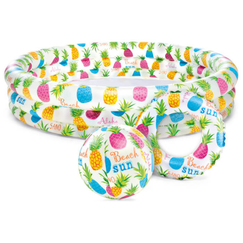 Детский надувной бассейн 132х28 см "Ананасы" 248 л, от 2 лет (Intex 59469)