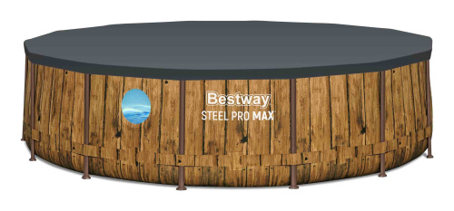 Каркасный бассейн Bestway 427х107 см + фильтр-насос 3028 л/ч, тент, лестница (561JM BW)