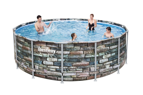 Каркасный бассейн Bestway 427х122 см + фильтр-насос 3028 л/ч, тент, лестница (56993 BW)