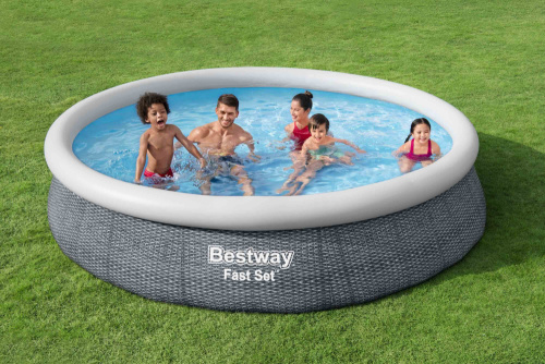 Бассейн надувной Bestway Fast Set Pools "Ротанг" 366х76 см + фильтр-насос 1249 л/ч (57445 BW)