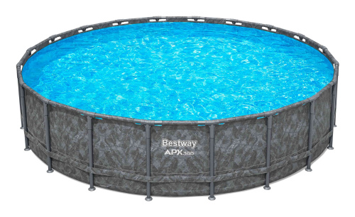 Каркасный бассейн Bestway APX 365, 610х132 см + песочный фильтр-насос 8327 л/ч, тент, лестница, наполнитель Polysphere (561KE BW)