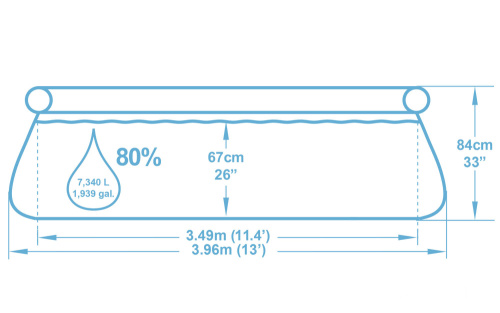 Бассейн надувной Bestway Fast Set Pools 396х84 см + фильтр-насос 2006 л/ч (57376 BW)