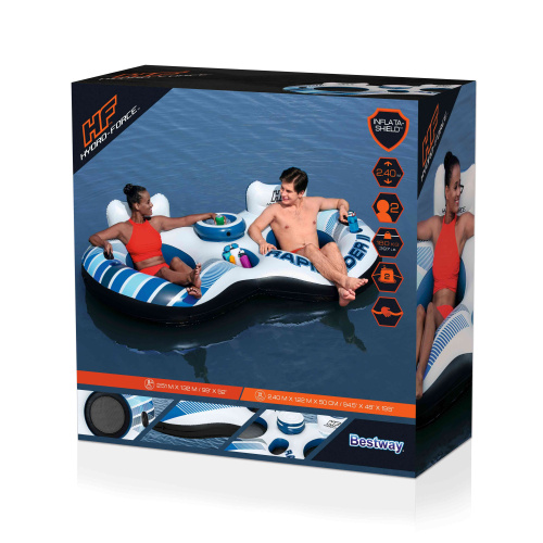 Надувной круг-кресло для отдыха на воде для двоих 251х132 см (Bestway 43113 BW)