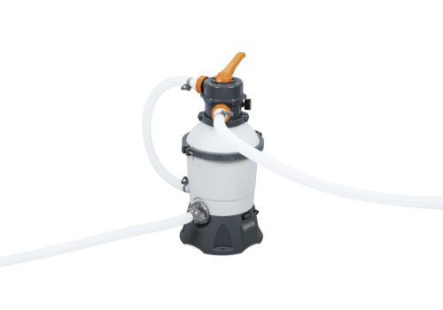 Каркасный овальный бассейн Bestway "Камень" 488х305х107 см + песочный ф/насос 3028 л/ч, лестница, тент (56946)