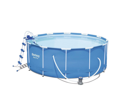 Каркасный бассейн Bestway 366х122 см + фильтр-насос 2006 л/ч, лестница (5614P BW)