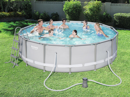 Каркасный бассейн Bestway 427х107 см + фильтр-насос 3028 л/ч, тент, лестница, подстилка (56641 BW)