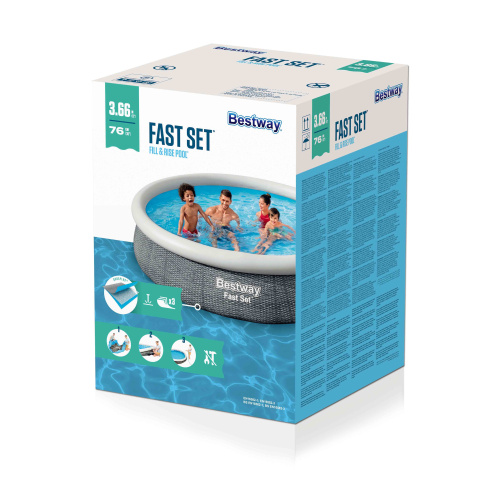 Бассейн надувной Bestway Fast Set Pools "Ротанг" 366х76 см (57443 BW) Бассейн надувной Bestway Fast Set Pools "Ротанг" 366х76 см (57443 BW)