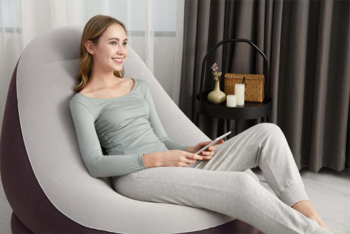 Кресло надувное Comfort Cruiser Lounger 121х100х86 см, с пуфиком для ног 54х54х26 см (Bestway 75053 BW)