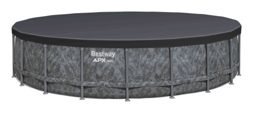 Каркасный бассейн Bestway APX 365, 610х132 см + песочный фильтр-насос 8327 л/ч, тент, лестница, наполнитель Polysphere (561KE BW)
