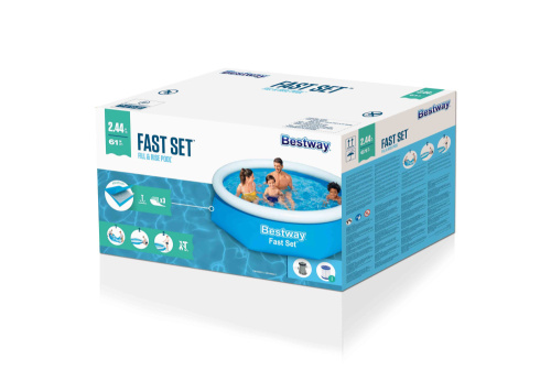 Бассейн надувной Bestway Fast Set Pools 244х61 см + фильтр-насос 1249 л/ч (57450 BW) Бассейн надувной Bestway Fast Set Pools 244х61 см + фильтр-насос 1249 л/ч (57450 BW)
