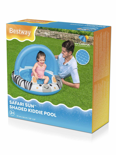 Детский надувной бассейн 97х66 см "Сафари" с навесом, 26 л, от 2 лет (Bestway 52559 BW)