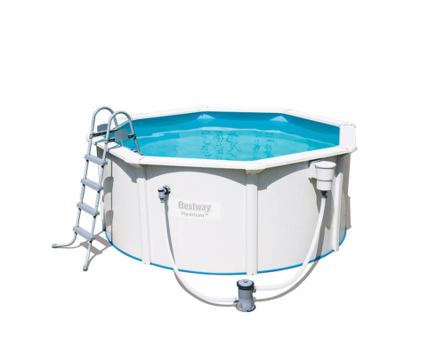 Стальной бассейн Bestway Hydrium Pool Set 300х120 см + фильтр-насос 2006 л/ч, лестница, подстилка (56563/56290 BW)