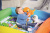 Надувной игровой коврик 132х132х23 см, от 4 месяцев (Bestway 52240) 