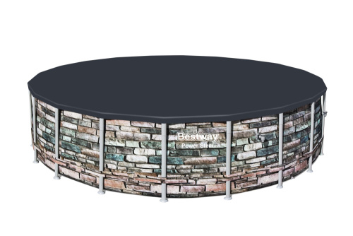 Каркасный бассейн Bestway 610х132 см + фильтр-насос 9463 л/ч, тент, лестница (56883 BW)