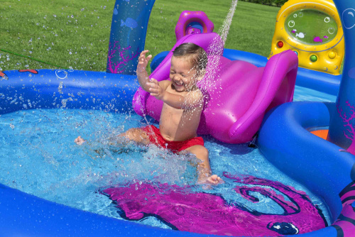 Игровой центр 330х188х117 см "Sea Odyssey" с горкой, мячами и игрушками, от 2 лет (Bestway 53167 BW)