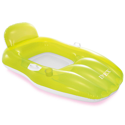 Надувной матрас-кресло для плавания 163х104 см с ручками и подстаканником, 2 цвета (Intex 56805)