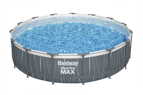 Каркасный бассейн Bestway 457х107 см со светодиодной подсветкой + фильтр-насос 3028 л/ч, лестница, пульт, тент (561GD BW)