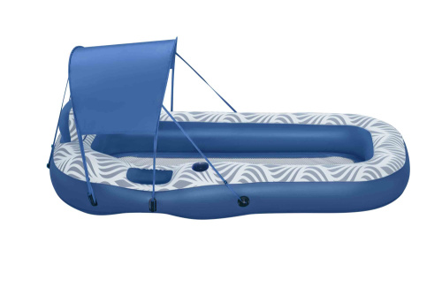 Надувной шезлонг для плавания 198x112 см с навесом, сеткой и подстаканником (Bestway 43732 BW)