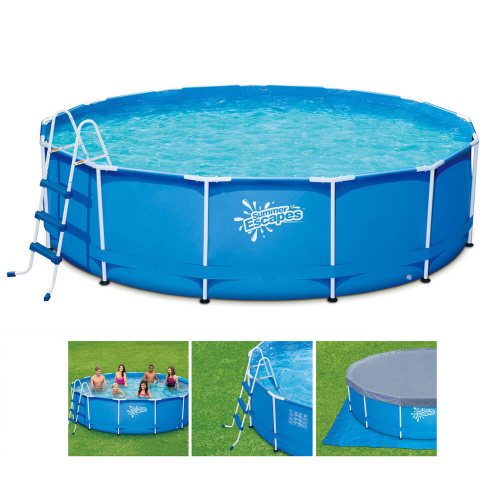 Каркасный бассейн Polygroup Summer Escapes 396х99 см + лестница, настил, тент (P20-1339-Z)