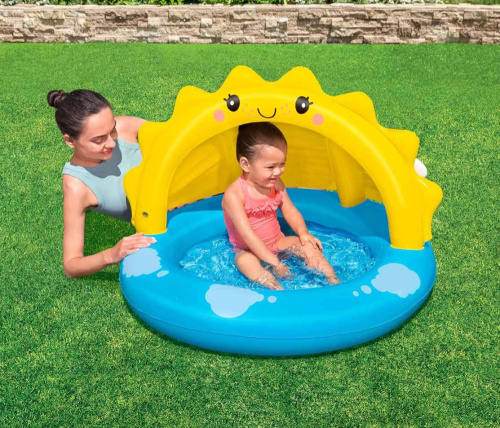 Детский надувной бассейн 101x97x71 см "Солнечные дни" с навесом , 26 л, от 2 лет (Bestway 52637 BW)