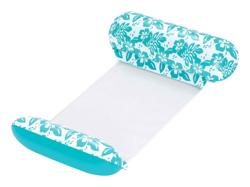 Надувной матрас-шезлонг для плавания 140х87 см "Голубые цветы" (Bestway 43839 BW)