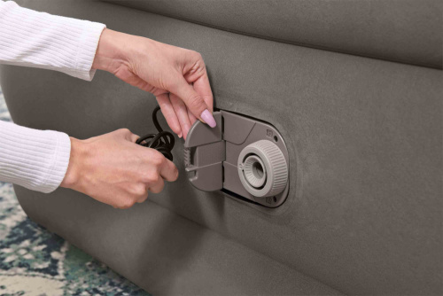 Надувная кровать Tritech Fashion Flock 203х152х56 см, встроенный насос 220V (Bestway 6713E BW)