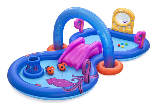 Игровой центр 330х188х117 см "Sea Odyssey" с горкой, мячами и игрушками, от 2 лет (Bestway 53167 BW)