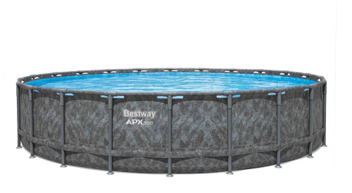 Каркасный бассейн Bestway APX 365, 671х132 см + песочный фильтр-насос 8327 л/ч, тент, лестница, наполнитель Polysphere (561JZ BW)