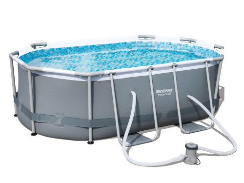 Каркасный овальный бассейн Bestway 300х200х84 см + фильтр-насос 1249 л/ч (56617 BW)