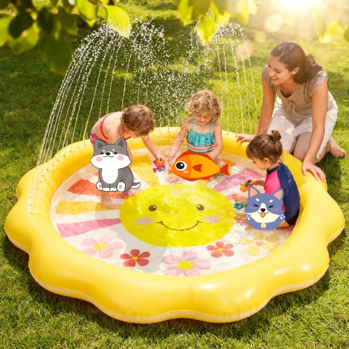 Детский надувной бассейн "Солнечные брызги", 104x104x13 см, 59 л, от 2 лет (Intex 56126)