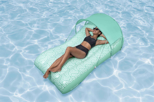 Надувной матрас-шезлонг для плавания 178x102 см с навесом (Bestway 43729 BW)