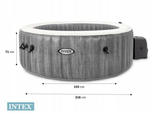 СПА-бассейн Intex PureSpa Greywood Deluxe 165/216х71 см с круговым пузырьковым массажем (28442)