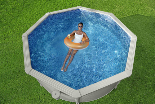 Стальной бассейн Bestway Hydrium Pool Set 360х120 см + песочный ф/насос 3028 л/ч, лестница, тент, подстилка (56574 BW)