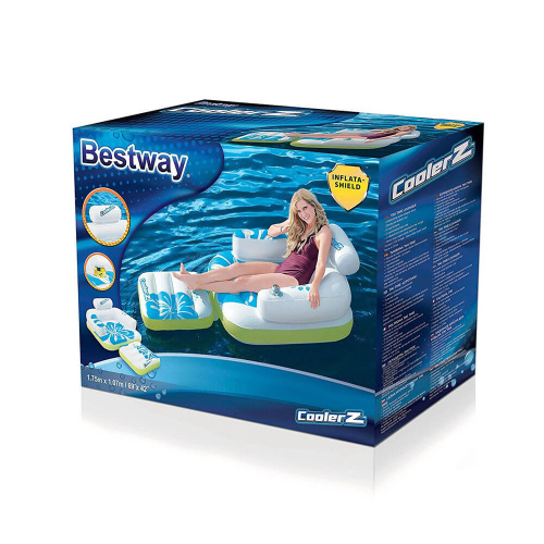 Надувной шезлонг для отдыха на воде, 175х107 см (Bestway 43128)