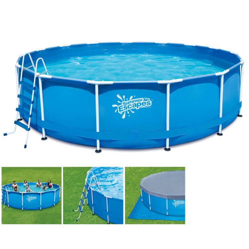 Каркасный бассейн Polygroup Summer Escapes 457х122 см + лестница, настил, тент (P20-1548-Z)